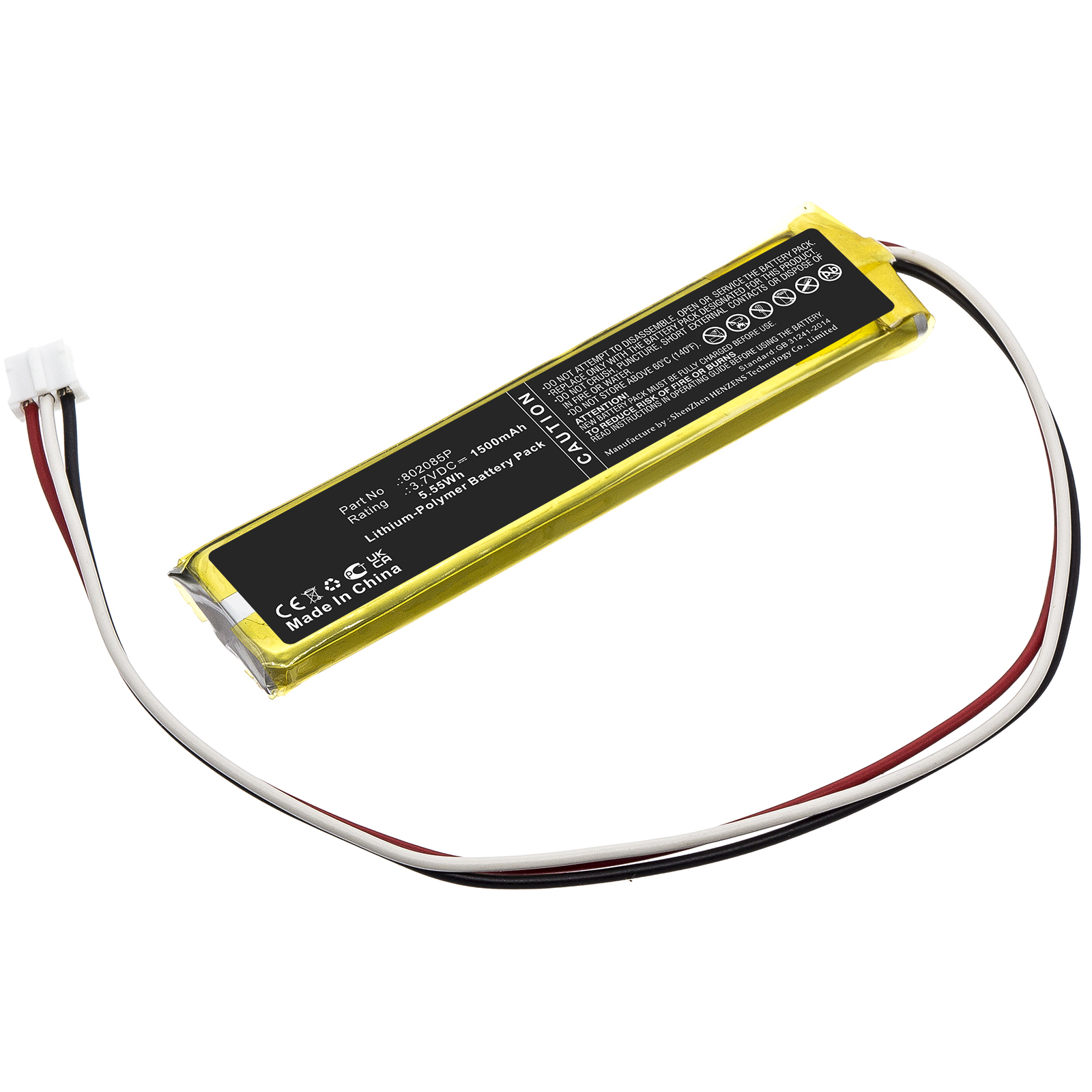 Synergy Digital Keyboard Battery, Compatible with Logitech 802085P Keyboard Battery (Li-Pol, 3.7V, 1500mAh)