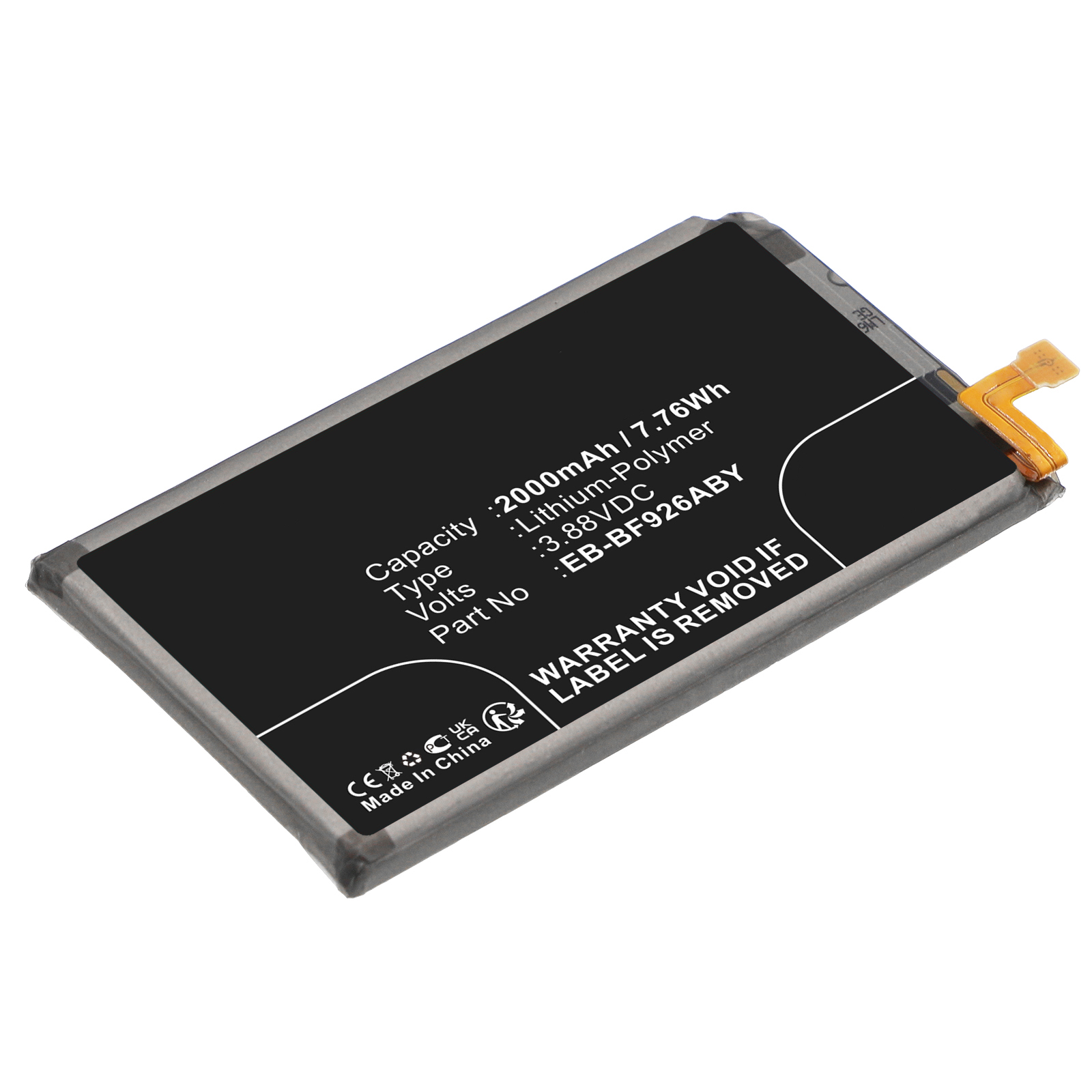 Synergy Digital Communication Battery, Compatible with Samsung EB-BF926ABY Communication Battery (Li-Pol, 3.88V, 2000mAh)