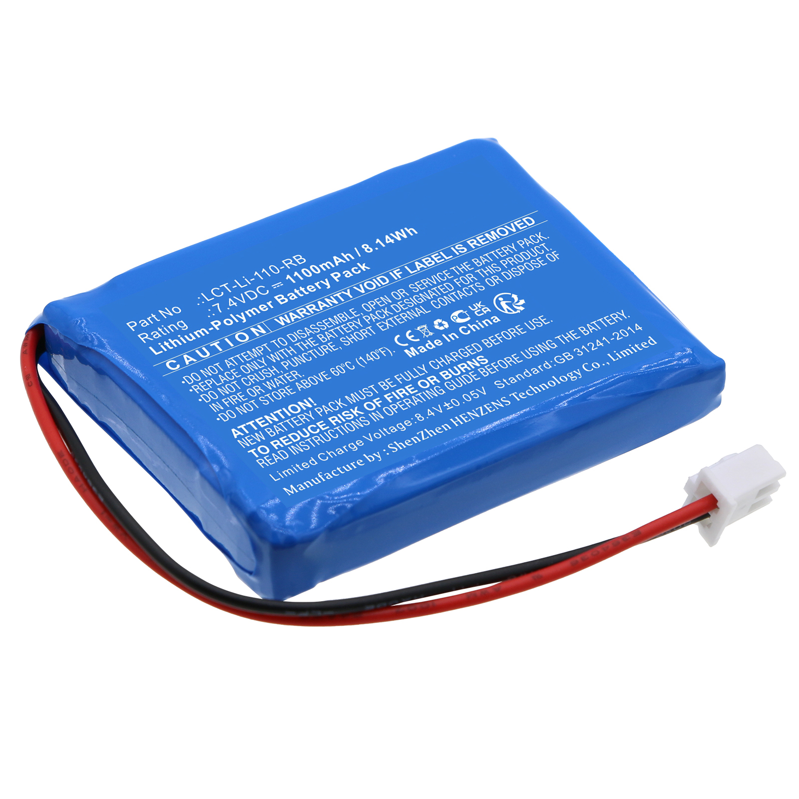 Synergy Digital Digital Scale Battery, Compatible with Tree LCT-Li-110-RB Digital Scale Battery (Li-Pol, 7.4V, 1100mAh)