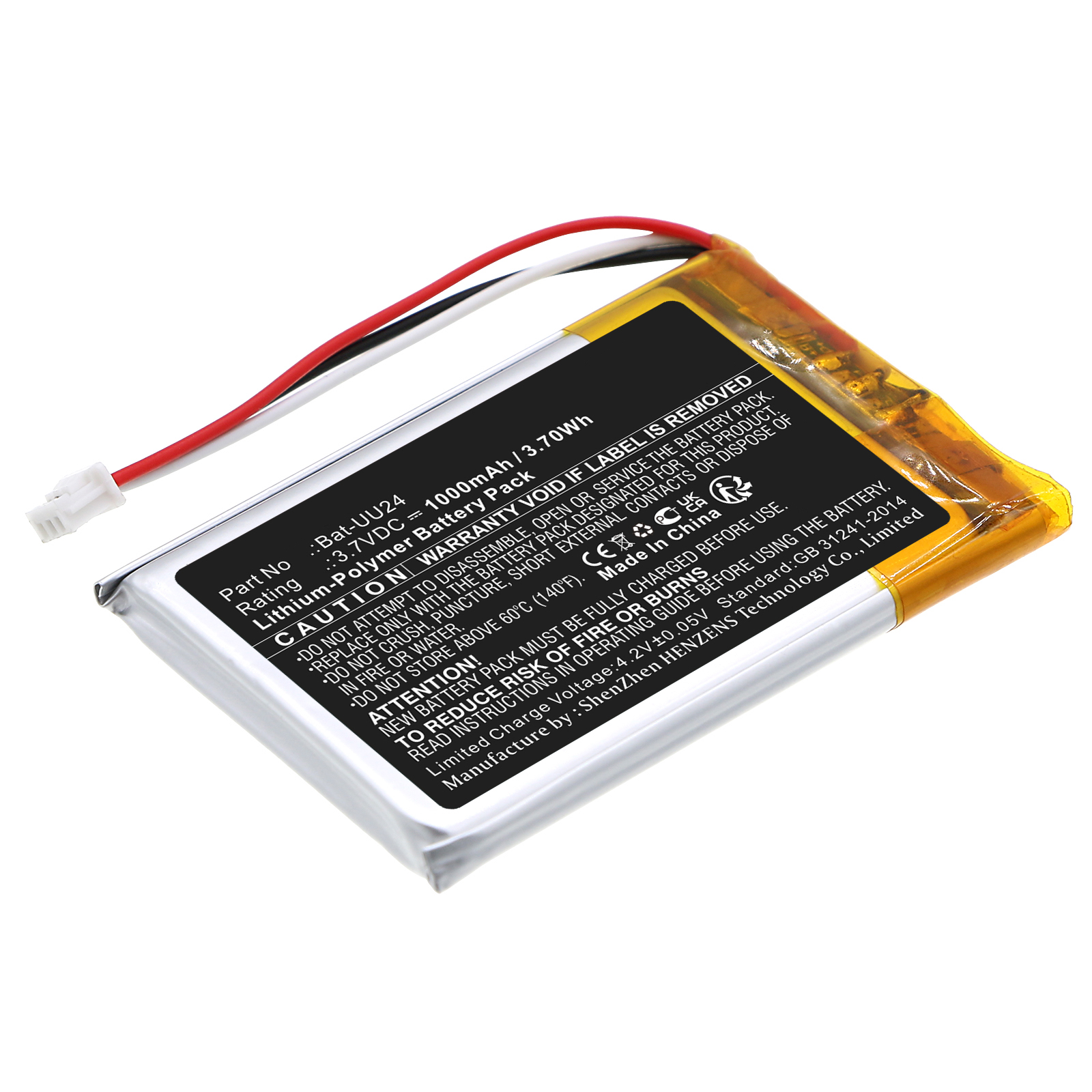 Synergy Digital Baby Monitor Battery, Compatible with GHB Bat-UU24 Baby Monitor Battery (Li-Pol, 3.7V, 1000mAh)