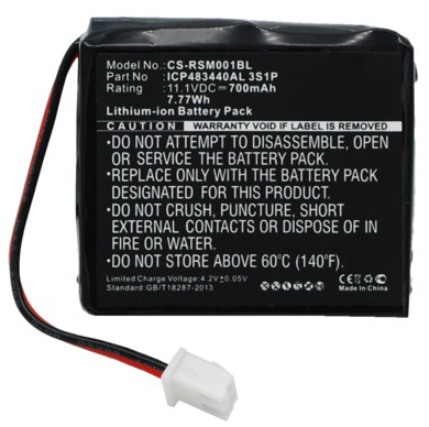 Synergy Digital Credit Card Reader Battery, Compatible with Ratiotec ICP483440AL 3S1P Credit Card Reader Battery (Li-ion, 11.1V, 700mAh)