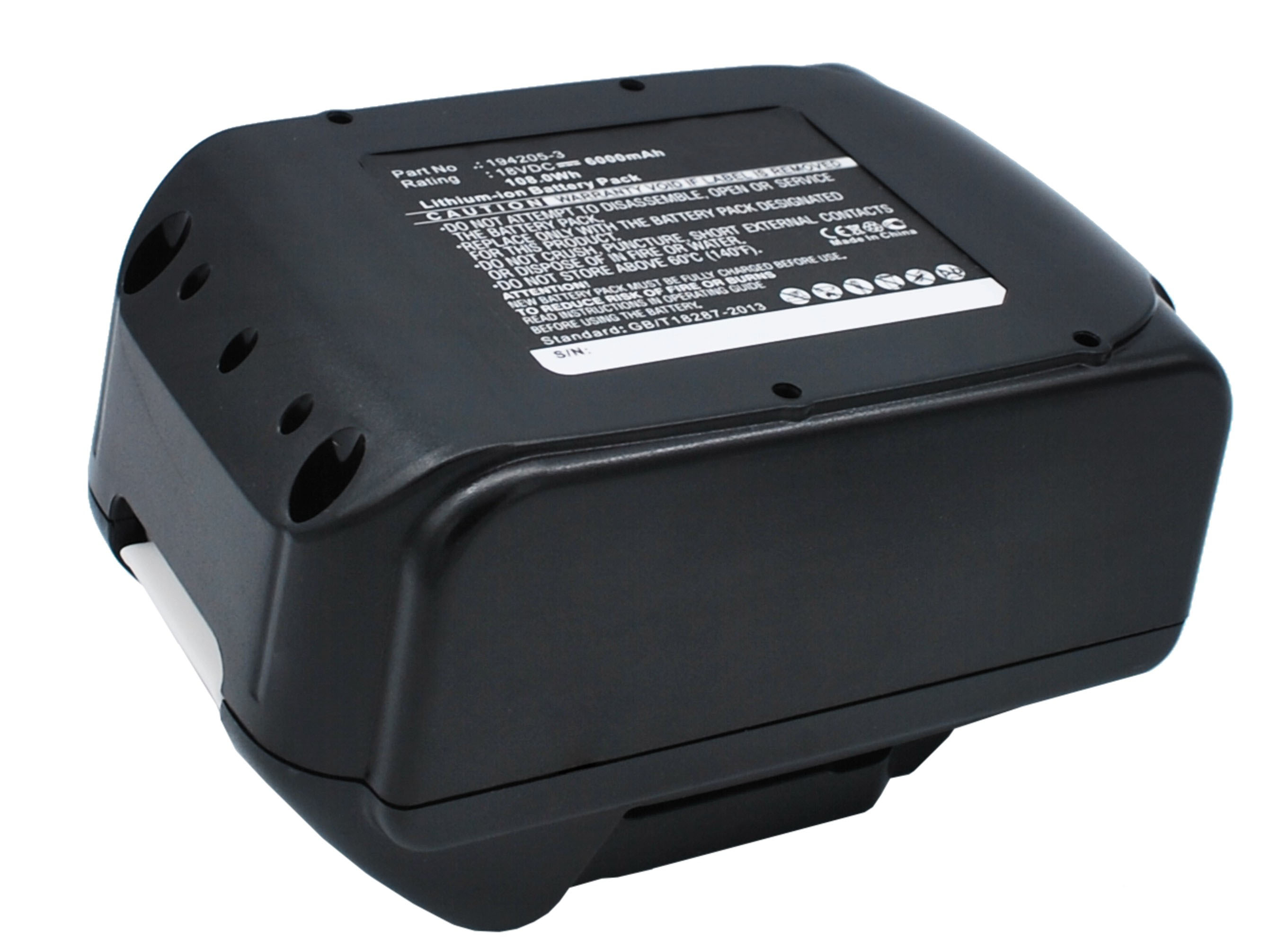 Synergy Digital Battery Compatible With Makita 194204-5 Power Tool Battery - (Li-Ion, 18V, 6000 mAh)