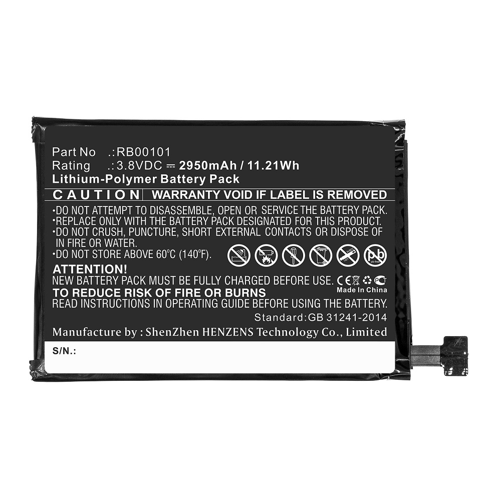 Synergy Digital Remote Control Battery, Compatible with Ray Enterprises RB00101 Remote Control Battery (Li-Pol, 3.8V, 2950mAh)