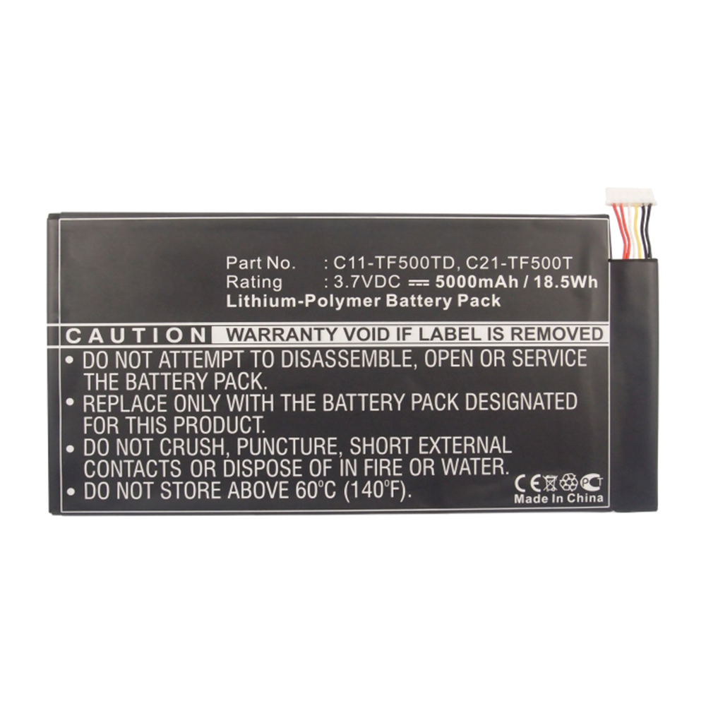 Synergy Digital Tablet Battery, Compatible with Asus C11-TF500CD Tablet Battery (Li-Pol, 3.7V, 5000mAh)