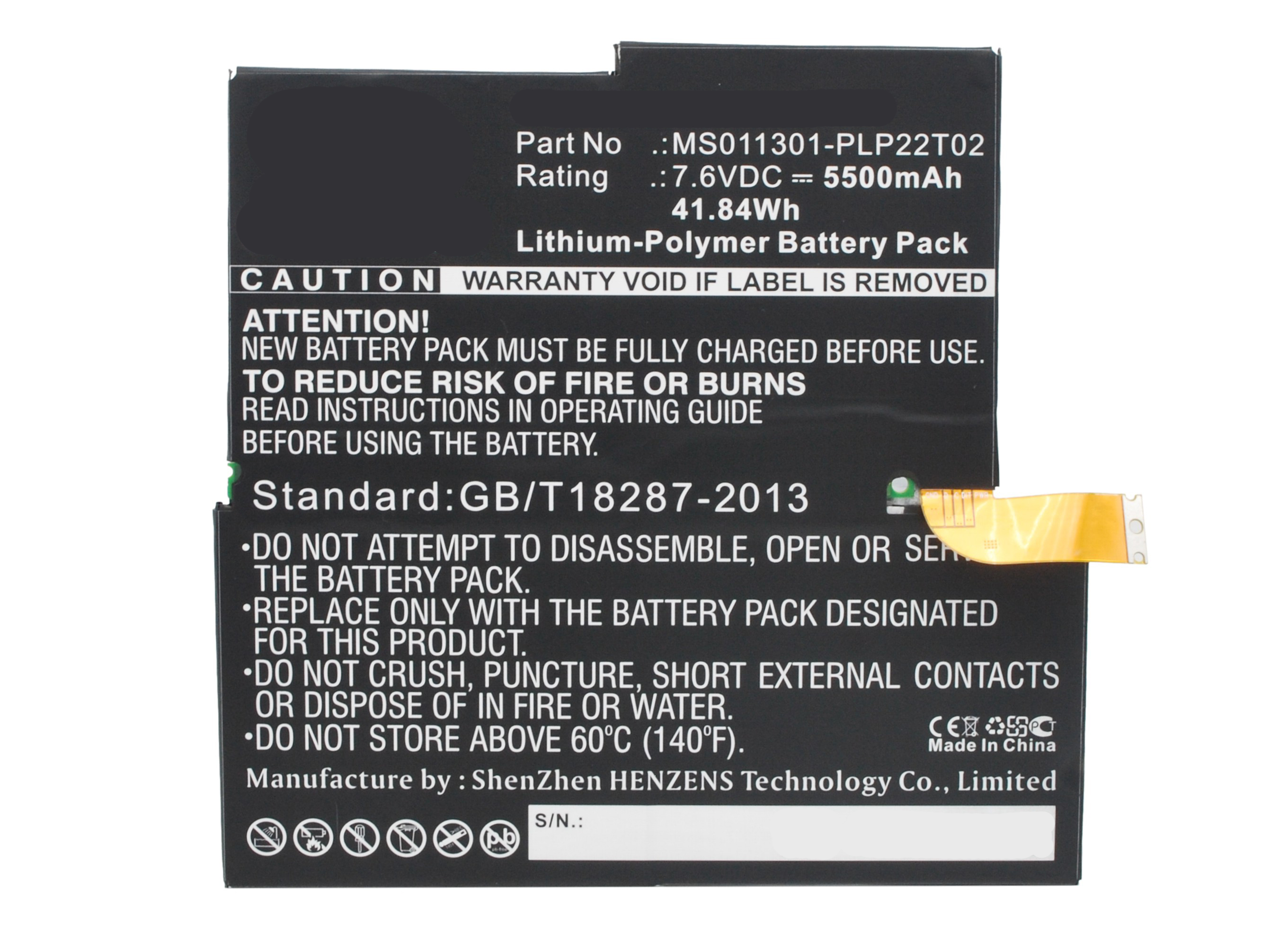 Synergy Digital Tablet Battery, Compatible with Microsoft MS011301-PLP22T02 Tablet Battery (Li-Pol, 7.6V, 5500mAh)