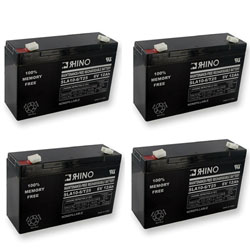 SLA10-6 Sealed Lead Acid Battery (6 Volt, 10 Ah) With .250 Faston, Ultra High Capacity - Set Of 4