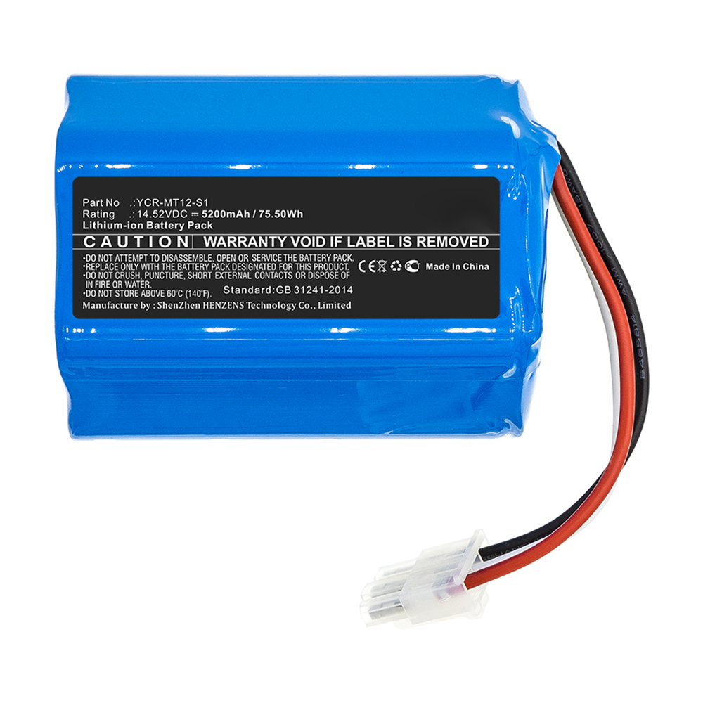 Synergy Digital Vacuum Cleaner Battery, Compatible with iCLEBO YCR-M07-20W Vacuum Cleaner Battery (Li-ion, 14.52V, 5200mAh)