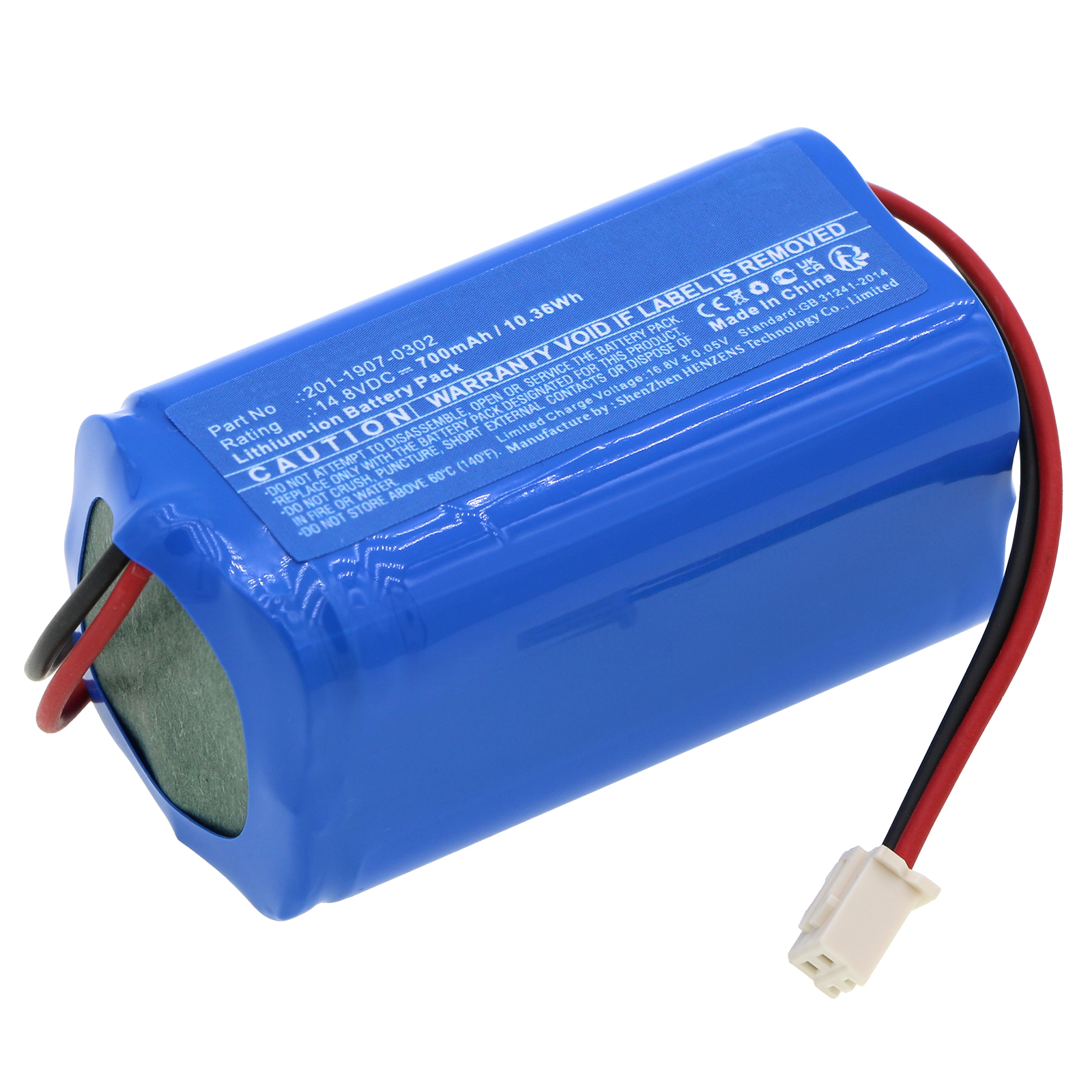 Synergy Digital Vacuum Cleaner Battery, Compatible with Ecovacs 201-1907-0302 Vacuum Cleaner Battery (Li-ion, 14.8V, 700mAh)