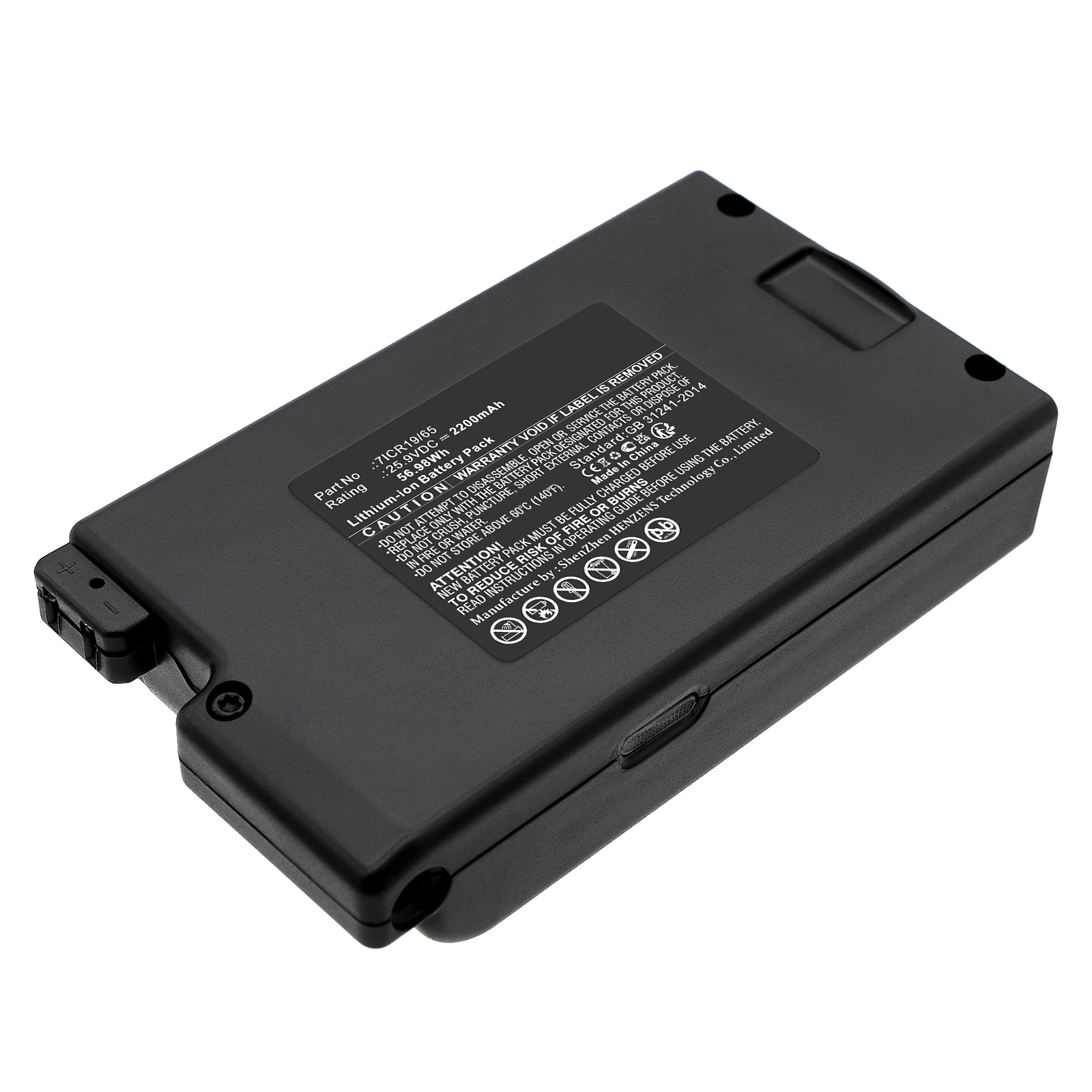 Synergy Digital Vacuum Cleaner Battery, Compatible with Proscenic 7ICR19/65 Vacuum Cleaner Battery (Li-ion, 25.9V, 2200mAh)