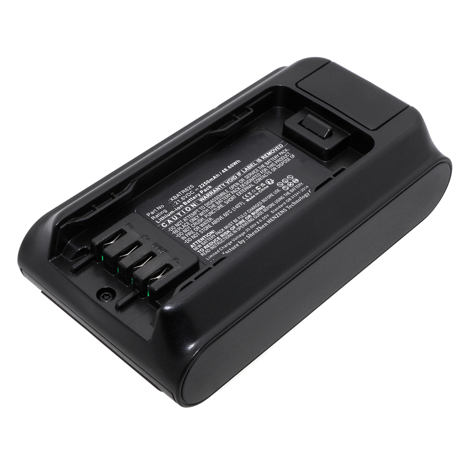 Synergy Digital Vacuum Cleaner Battery, Compatible with Shark XBATR625 Vacuum Cleaner Battery (Li-ion, 21.6V, 2250mAh)