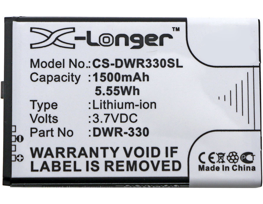 Synergy Digital Wifi Hotspot Battery, Compatible with D-Link DWR-330 Wifi Hotspot Battery (Li-ion, 3.7V, 1500mAh)