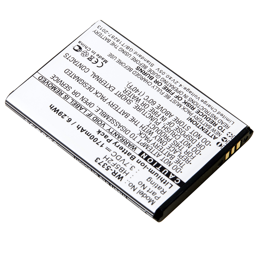 WR-5373 Ultra High Capacity (Li-Ion, 3.7V, 1700 mAh) Battery, Replacement for Huawei - HB554666RAW, Huawei - HB5F2H Batteries