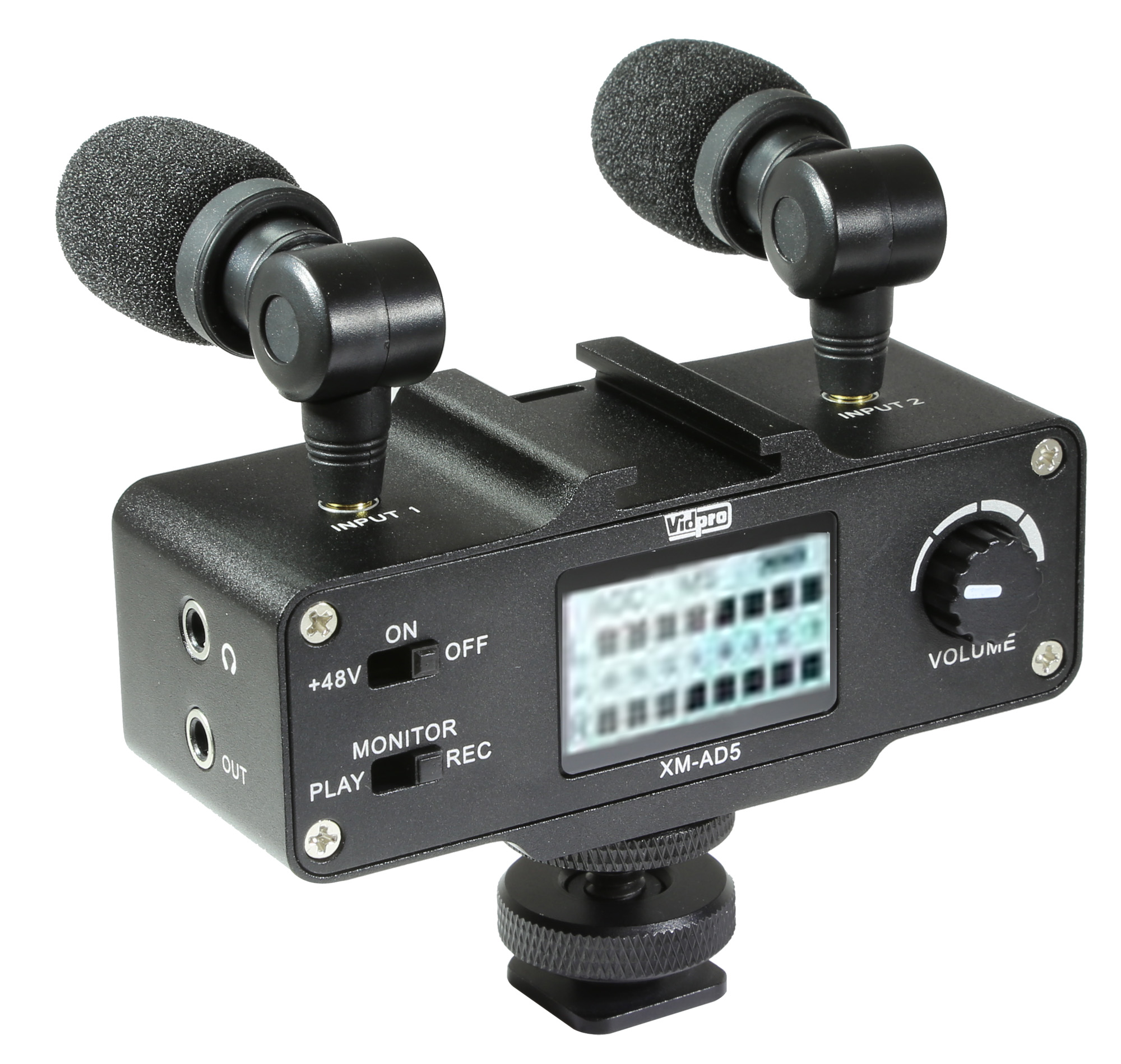 Vidpro XM-AD5 Mini Pre-Amp Smart Mixer with Dual Condenser Microphones for DSLRs, Video Cameras and Phones