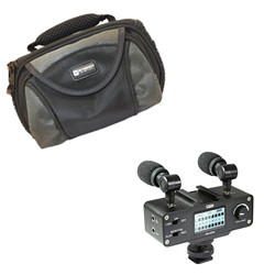 Panasonic PV-DV52 Camcorder External Microphone Vidpro XM-AD5 Mini Pre-Amp Smart Mixer with Dual Condenser Microphones for DSLR/’s with SDC-26 Case Video Cameras and Phones