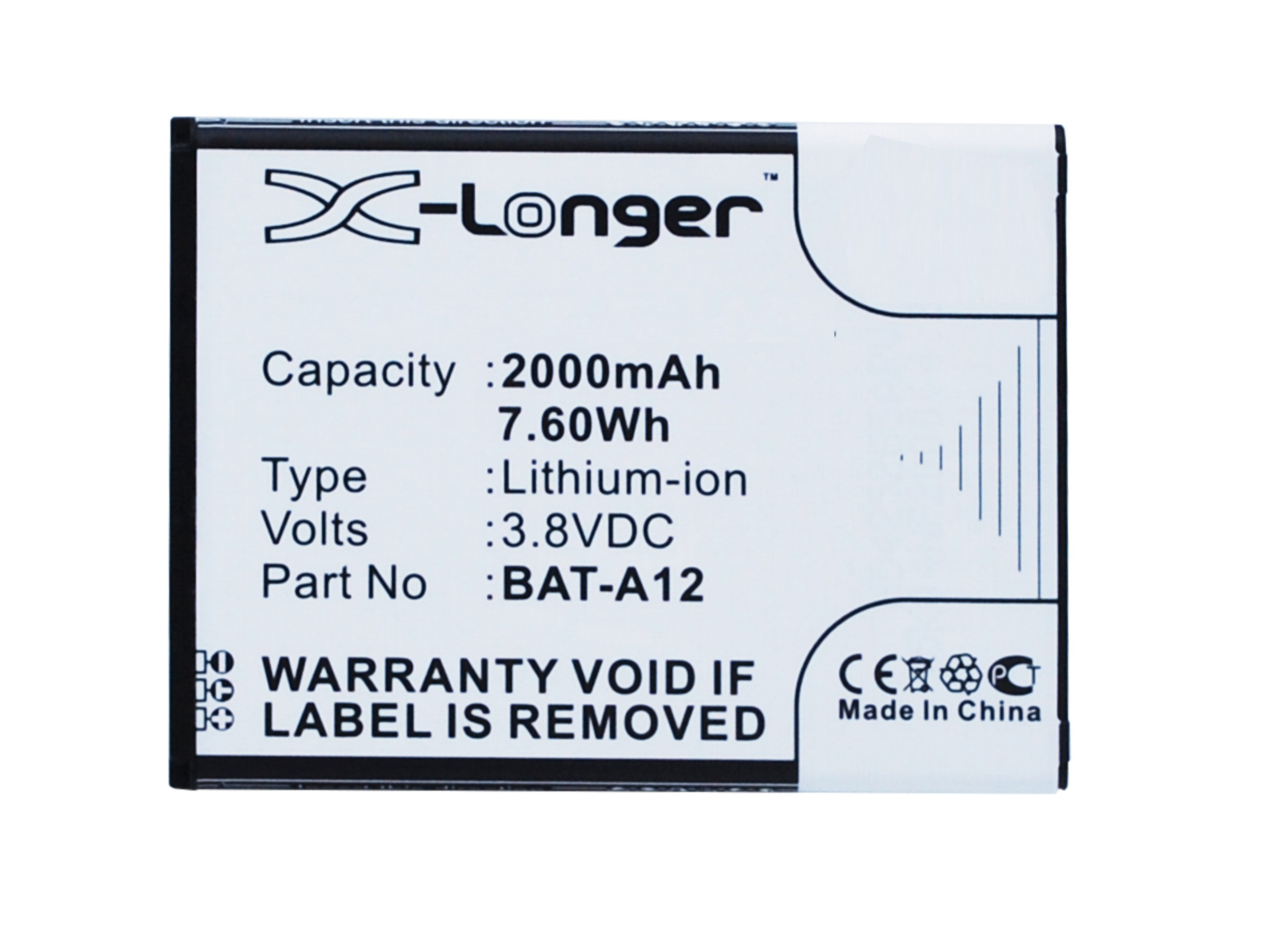 Synergy Digital Battery Compatible With Acer BAT-A12 Cellphone Battery - (Li-Ion, 3.8V, 2000 mAh / 7.60Wh)