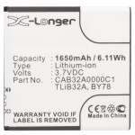 Synergy Digital Battery Compatible With Alcatel BY78 Cellphone Battery - (Li-Ion, 3.7V, 1650 mAh / 6.11Wh)