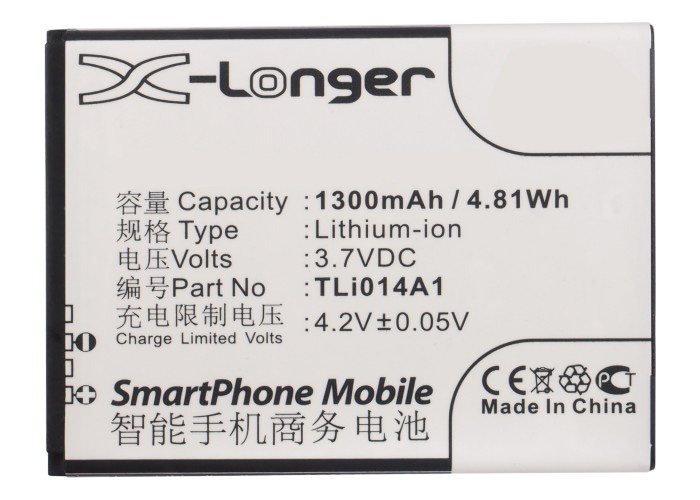 Synergy Digital Battery Compatible With Alcatel CAB1400002C1 Cellphone Battery - (Li-Ion, 3.7V, 1300 mAh / 4.81Wh)