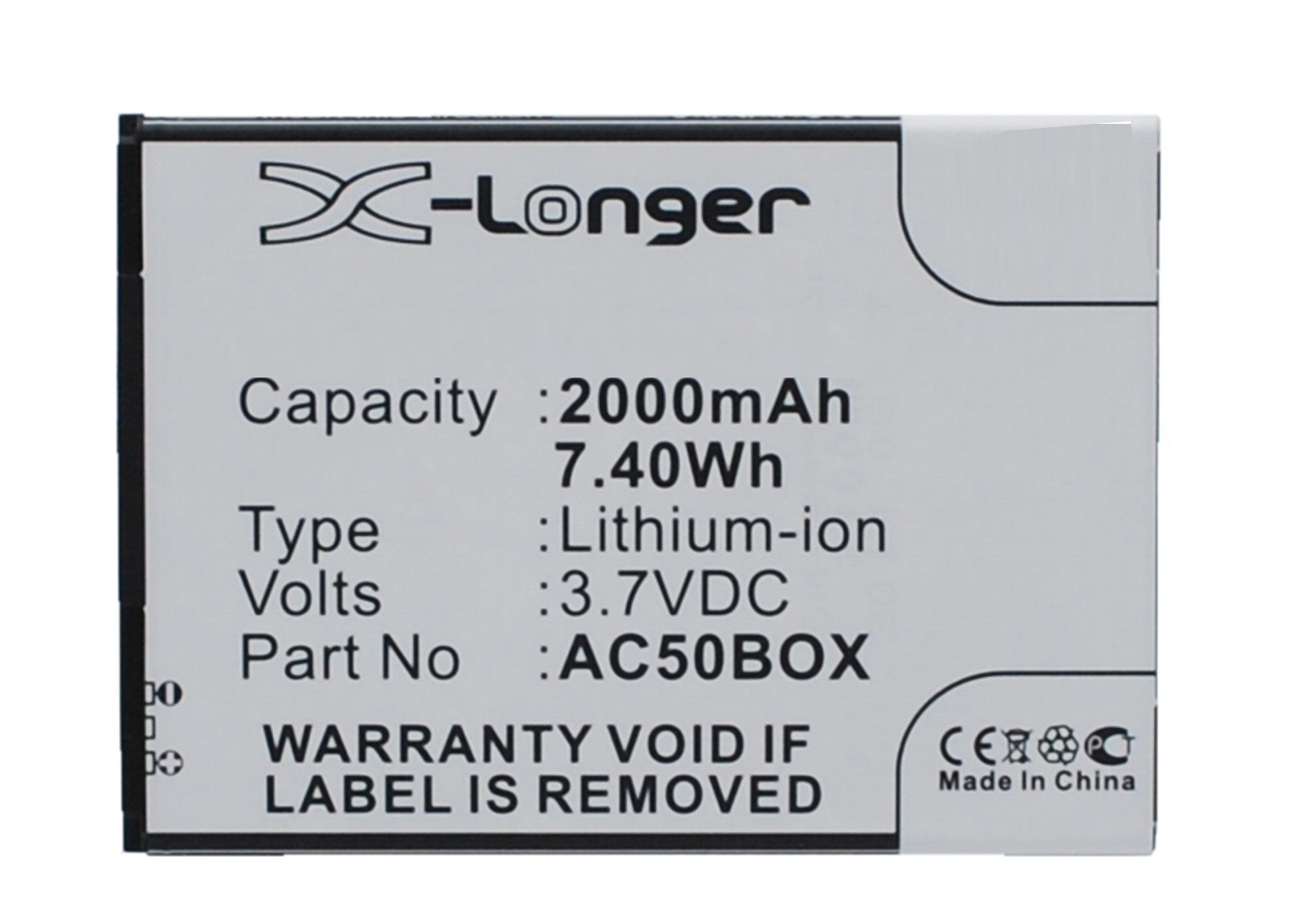 Synergy Digital Battery Compatible With Archos AC500BNE Cellphone Battery - (Li-Ion, 3.7V, 2000 mAh / 7.40Wh)