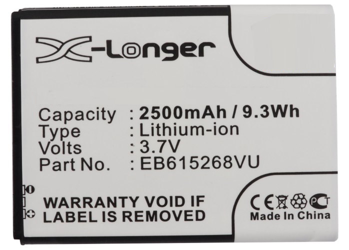 Synergy Digital Battery Compatible With AT&T EB615268VA Cellphone Battery - (Li-Ion, 3.7V, 2500 mAh / 9.25Wh)