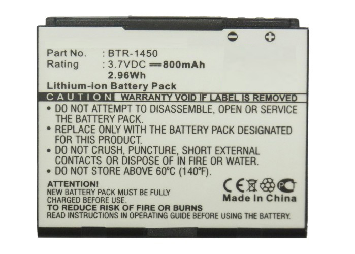 Synergy Digital Battery Compatible With Audiovox BTR-1450 Cellphone Battery - (Li-Ion, 3.7V, 800 mAh / 2.96Wh)