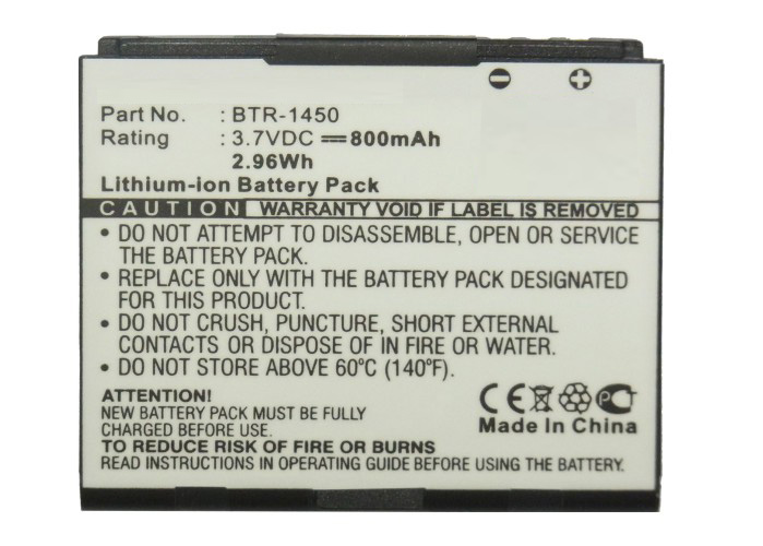 Synergy Digital Battery Compatible With Audiovox BTR-1450 Cellphone Battery - (Li-Ion, 3.7V, 800 mAh / 2.96Wh)