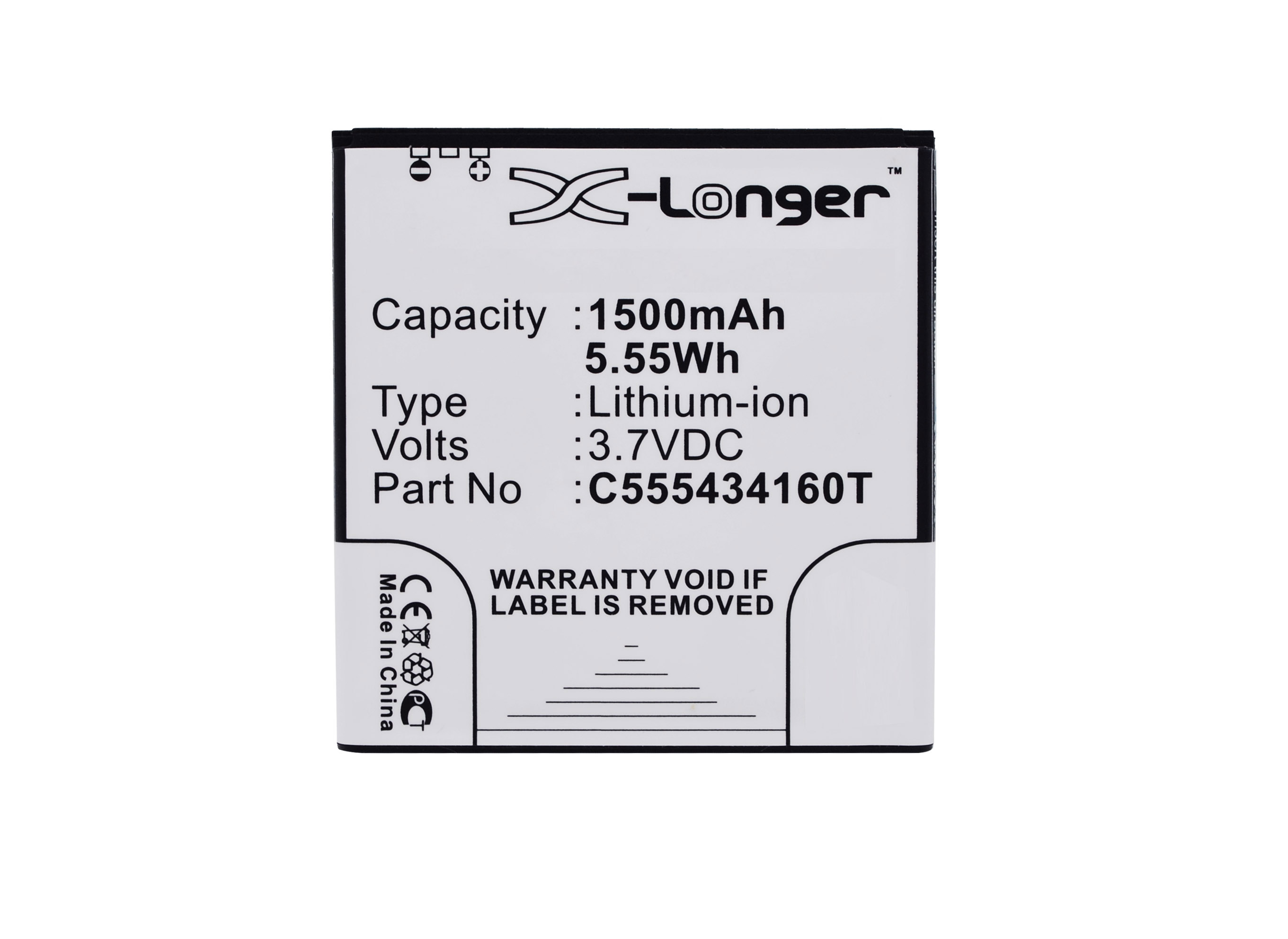 Synergy Digital Battery Compatible With BLU C555434160T Cellphone Battery - (Li-Ion, 3.7V, 1500 mAh / 5.55Wh)