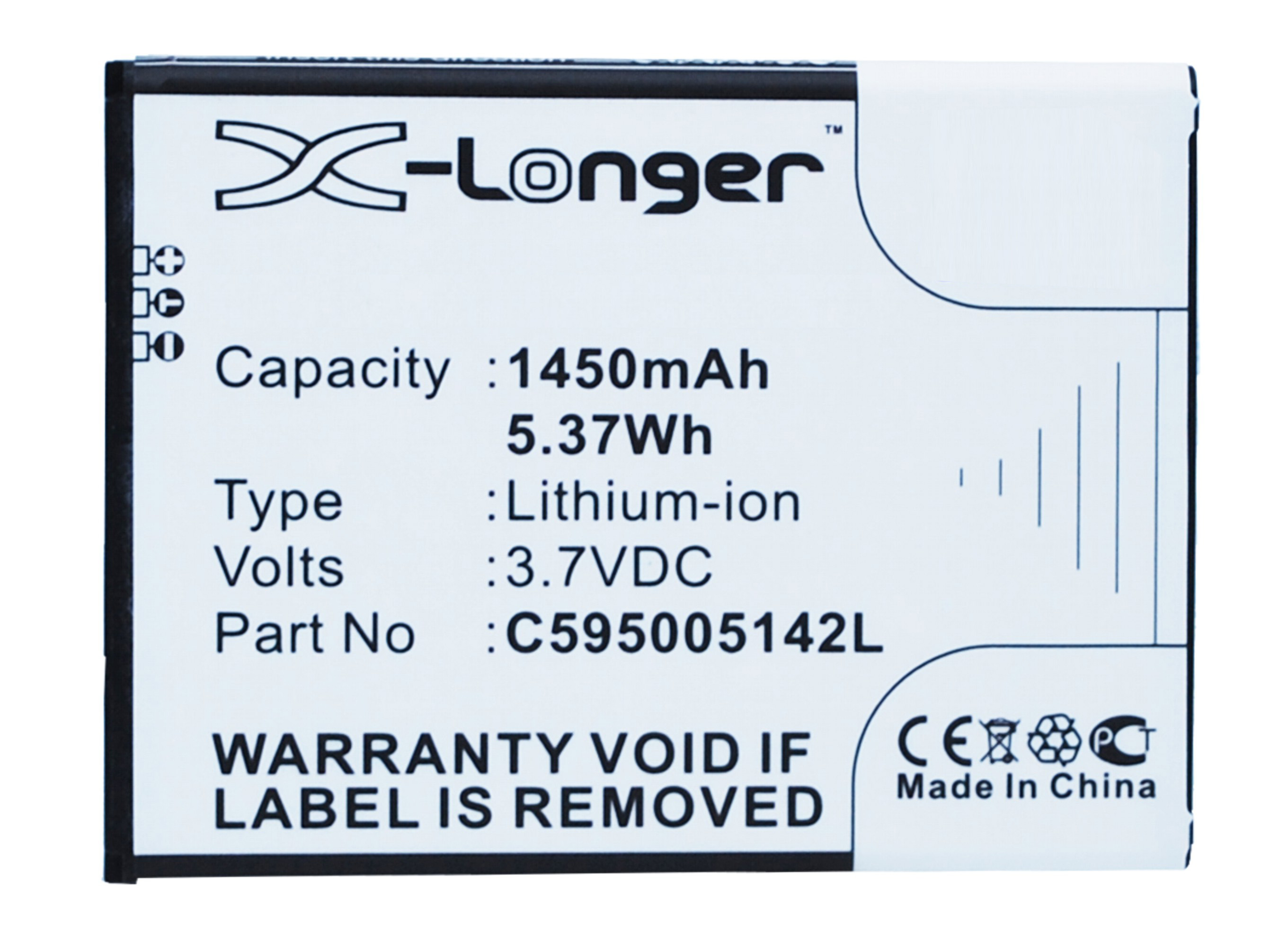 Synergy Digital Battery Compatible With BLU C595005142L Cellphone Battery - (Li-Ion, 3.7V, 1450 mAh / 5.37Wh)