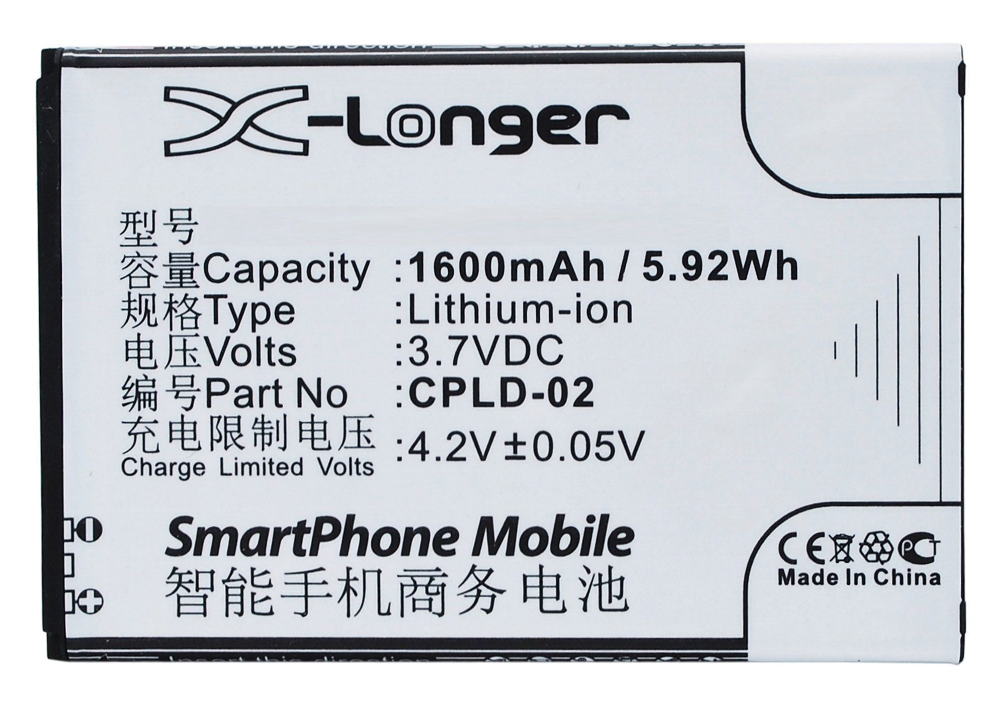 Synergy Digital Battery Compatible With Coolpad CPLD-02 Cellphone Battery - (Li-Ion, 3.7V, 1600 mAh / 5.92Wh)