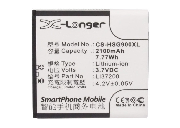 Synergy Digital Battery Compatible With Hisense LI37200 Cellphone Battery - (Li-Ion, 3.7V, 2100 mAh / 7.77Wh)