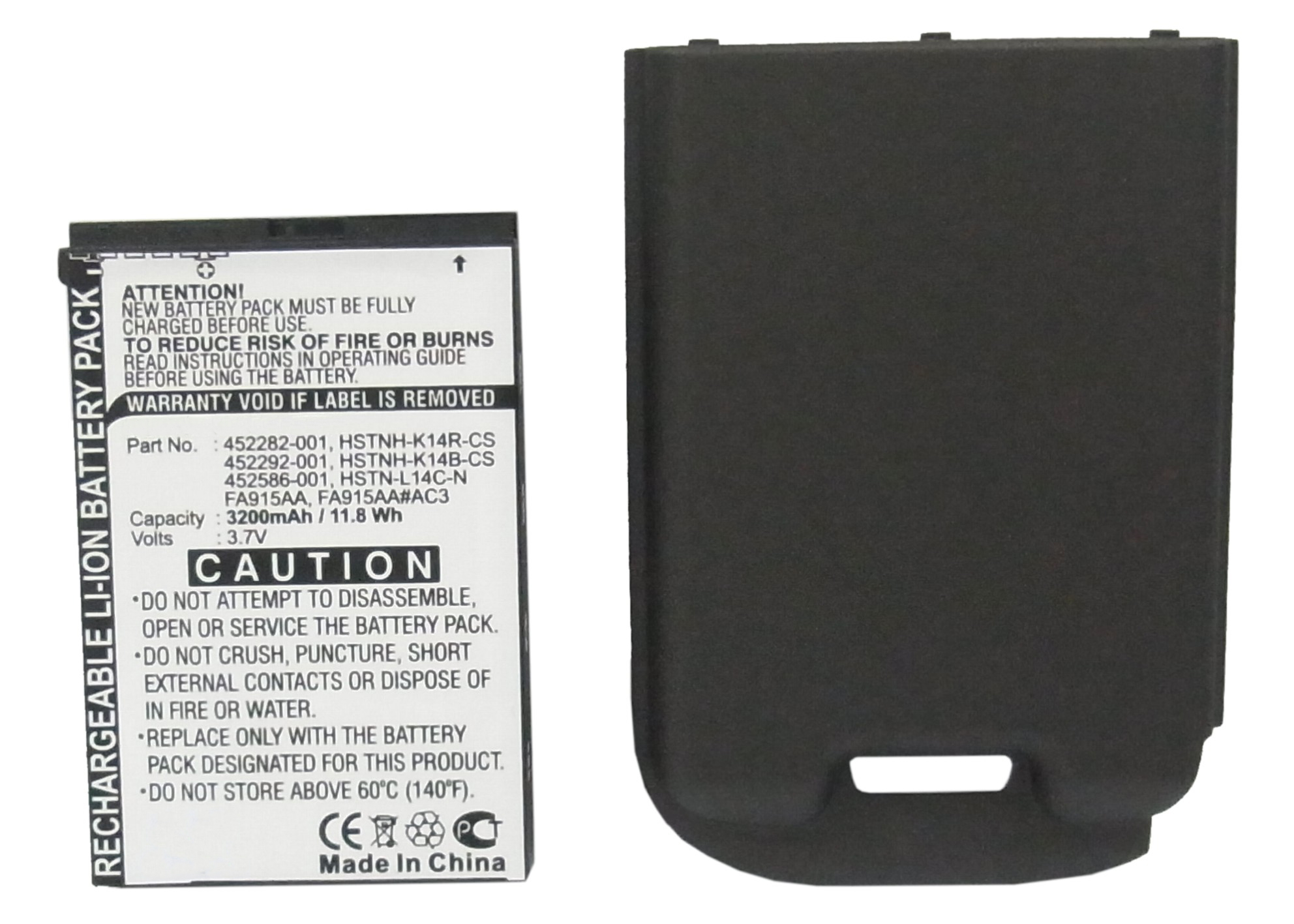 Synergy Digital Battery Compatible With HP 452282-001 Cellphone Battery - (Li-Ion, 3.7V, 3200 mAh / 11.84Wh)
