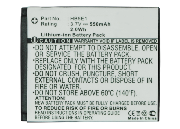 Synergy Digital Battery Compatible With Huawei HB5E1 Cellphone Battery - (Li-Ion, 3.7V, 550 mAh)