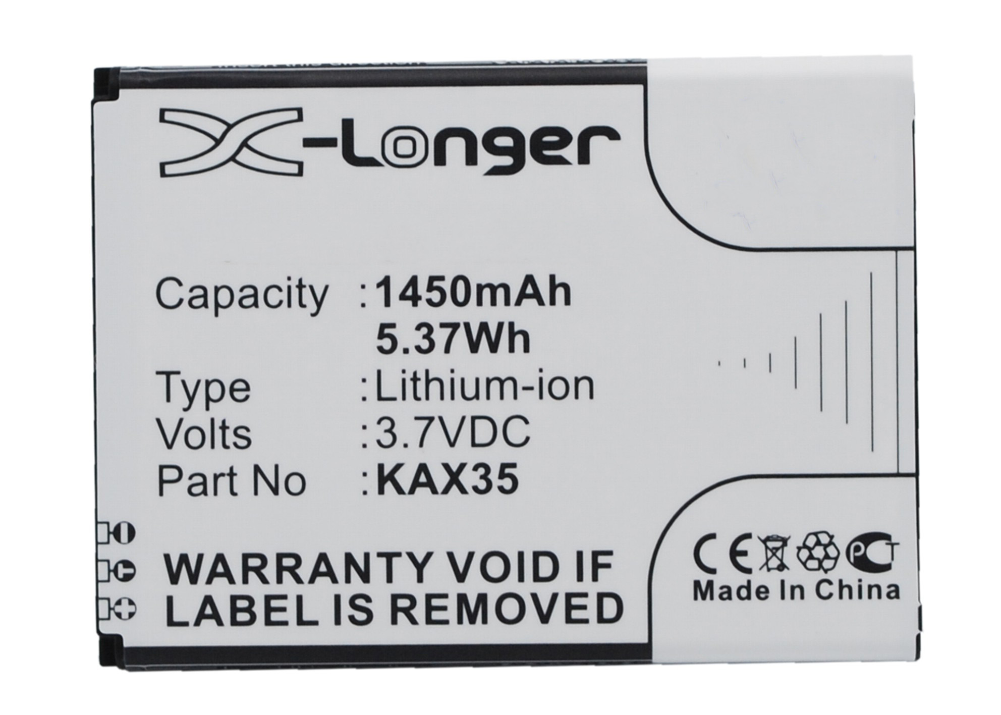 Synergy Digital Battery Compatible With KAZAM KAX35 Cellphone Battery - (Li-Ion, 3.7V, 1450 mAh / 5.37Wh)