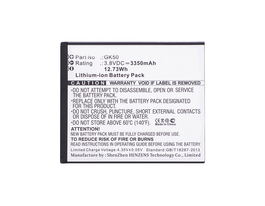 Synergy Digital Battery Compatible With Motorola GK50 Cellphone Battery - (Li-Ion, 3.8V, 3350 mAh / 12.73Wh)
