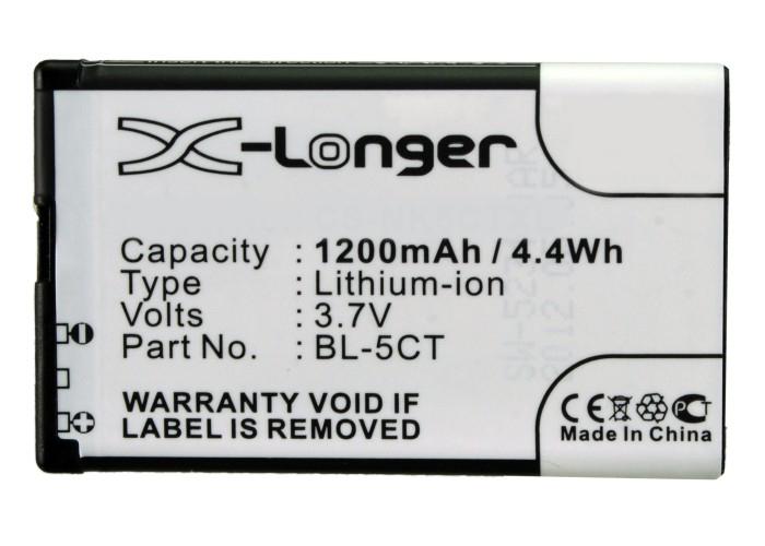 Synergy Digital Battery Compatible With Nokia BL-5CT Cellphone Battery - (Li-Ion, 3.7V, 1200 mAh / 4.44Wh)