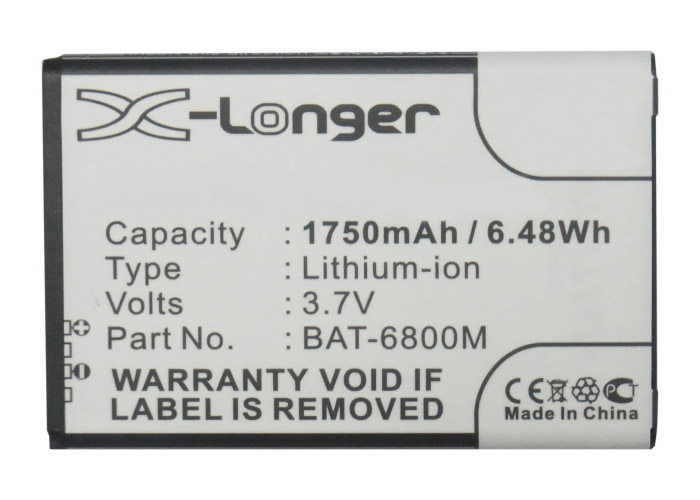 Synergy Digital Battery Compatible With Pantech BAT-6800M Cellphone Battery - (Li-Ion, 3.7V, 1750 mAh / 6.48Wh)