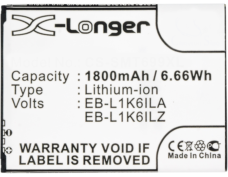 Synergy Digital Battery Compatible With Samsung EB-L1K6ILA Cellphone Battery - (Li-Ion, 3.7V, 1800 mAh / 6.66Wh)