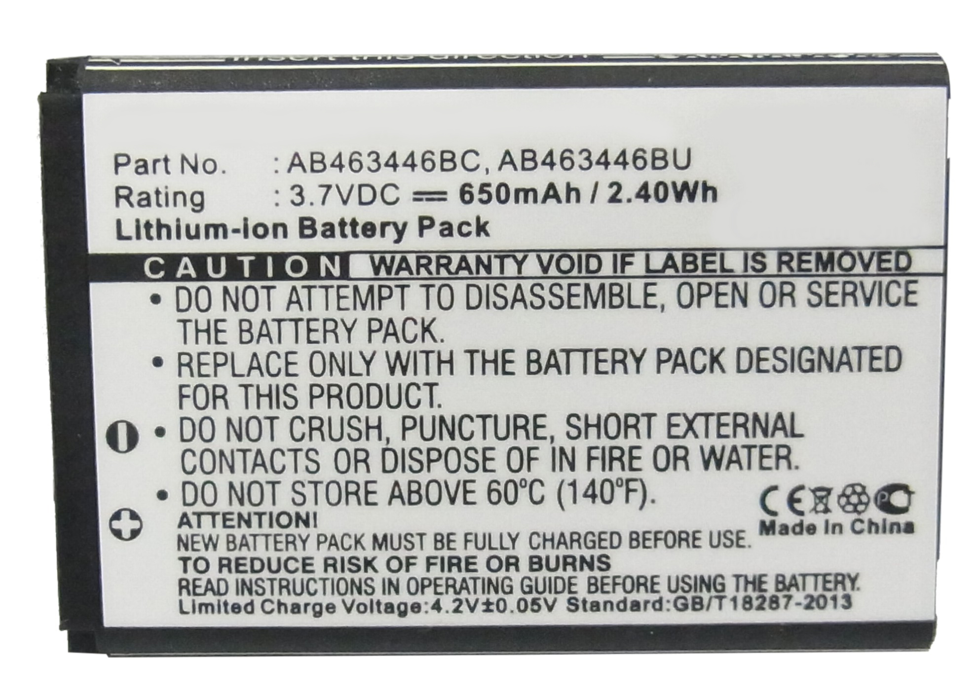 Synergy Digital Battery Compatible With Samsung AB463446BC Cellphone Battery - (Li-Ion, 3.7V, 650 mAh / 2.40Wh)