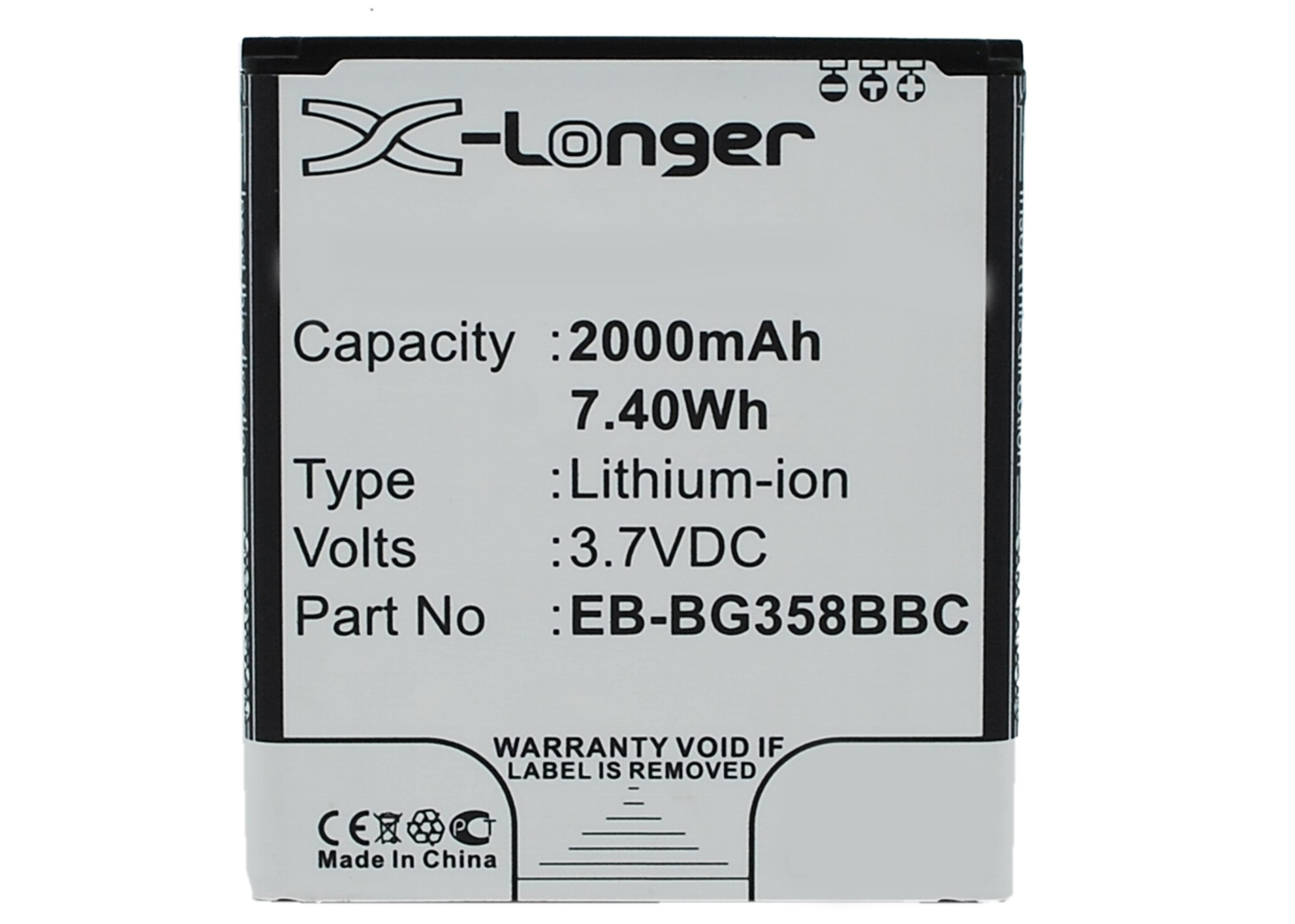 Synergy Digital Battery Compatible With Samsung EB-BG358BBC Cellphone Battery - (Li-Ion, 3.7V, 2000 mAh / 7.40Wh)