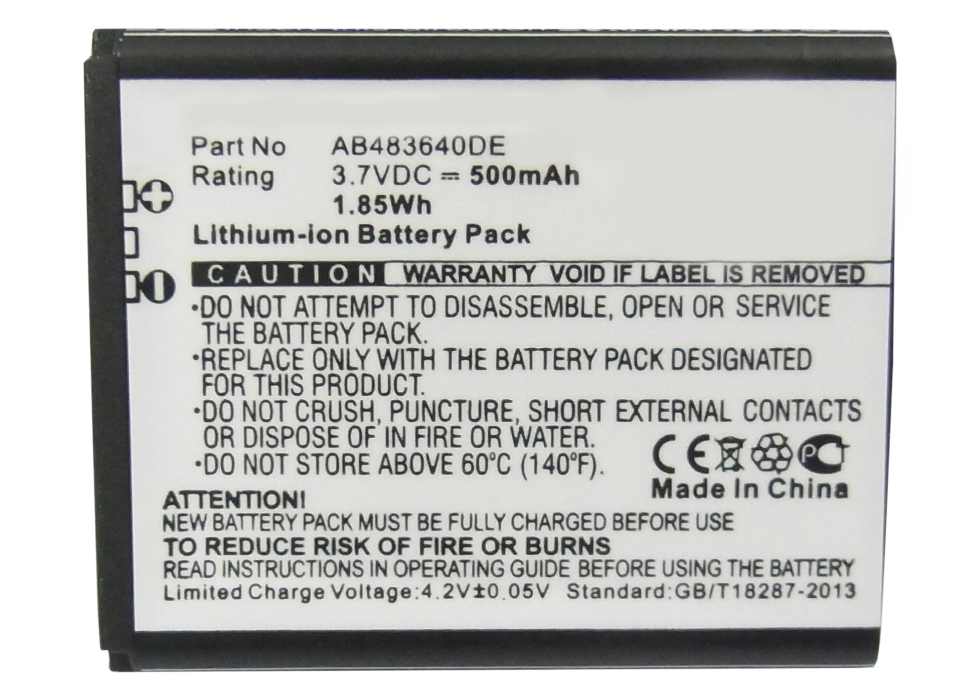 Synergy Digital Battery Compatible With Samsung AB483640CC Cellphone Battery - (Li-Ion, 3.7V, 500 mAh / 1.85Wh)