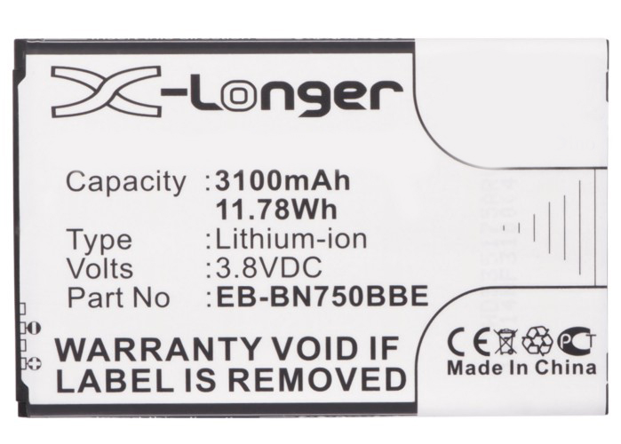 Synergy Digital Battery Compatible With Samsung EB-BN750BBC Cellphone Battery - (Li-Ion, 3.8V, 3100 mAh / 11.78Wh)