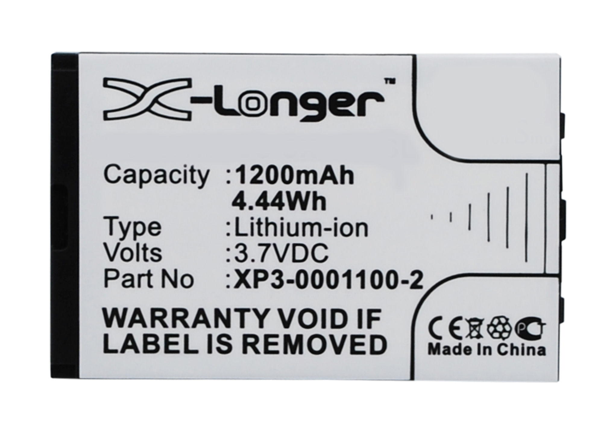 Synergy Digital Battery Compatible With Socketmobile XP3-0001100-2 Cellphone Battery - (Li-Ion, 3.7V, 1200 mAh / 4.44Wh)