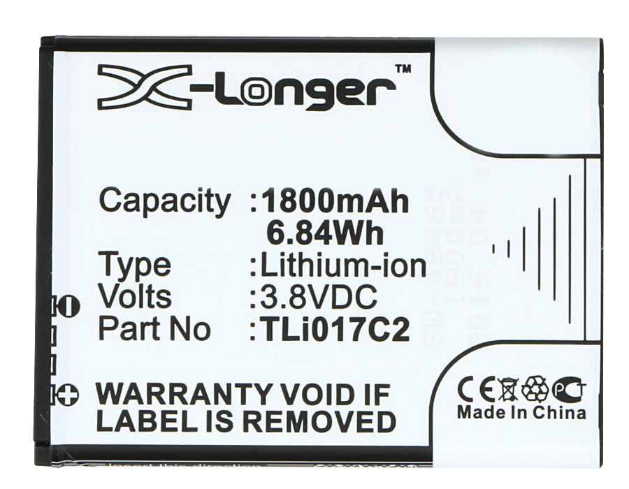 Synergy Digital Battery Compatible With Vodafone TLi017C2 Cellphone Battery - (Li-Ion, 3.8V, 1800 mAh / 6.84Wh)