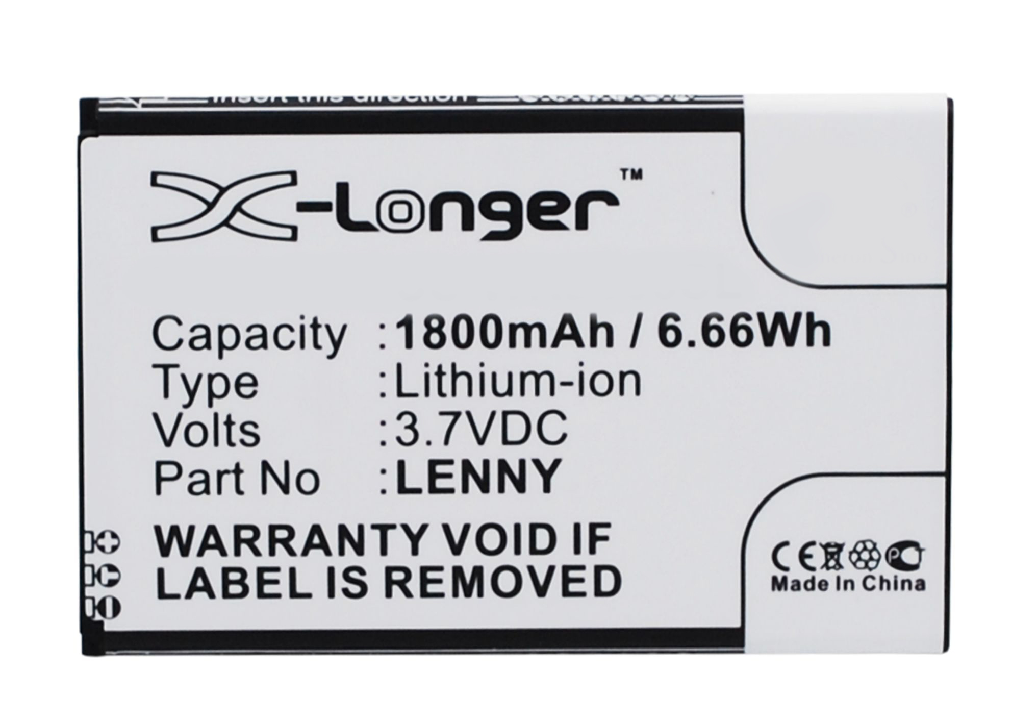 Synergy Digital Battery Compatible With Wiko LENNY Cellphone Battery - (Li-Ion, 3.7V, 1800 mAh / 6.66Wh)
