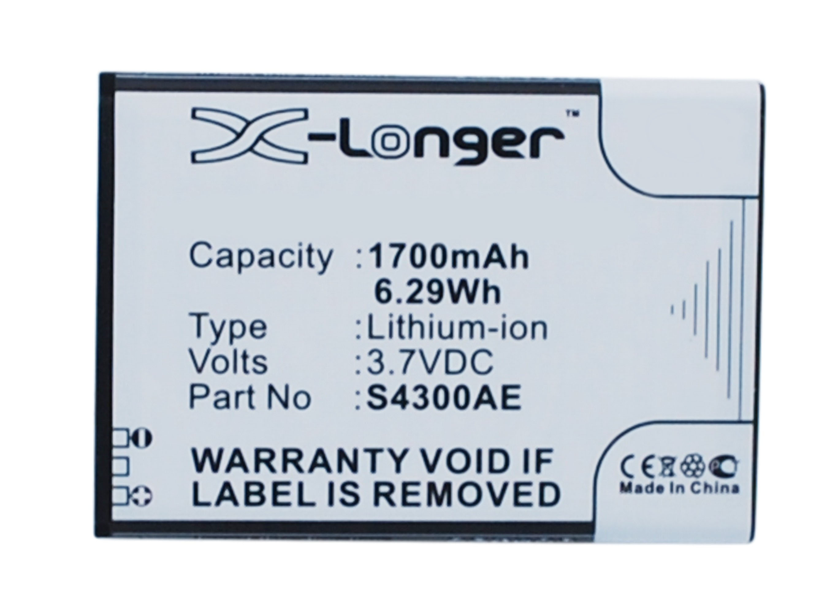 Synergy Digital Battery Compatible With Wiko S4300AE Cellphone Battery - (Li-Ion, 3.7V, 1700 mAh / 6.29Wh)