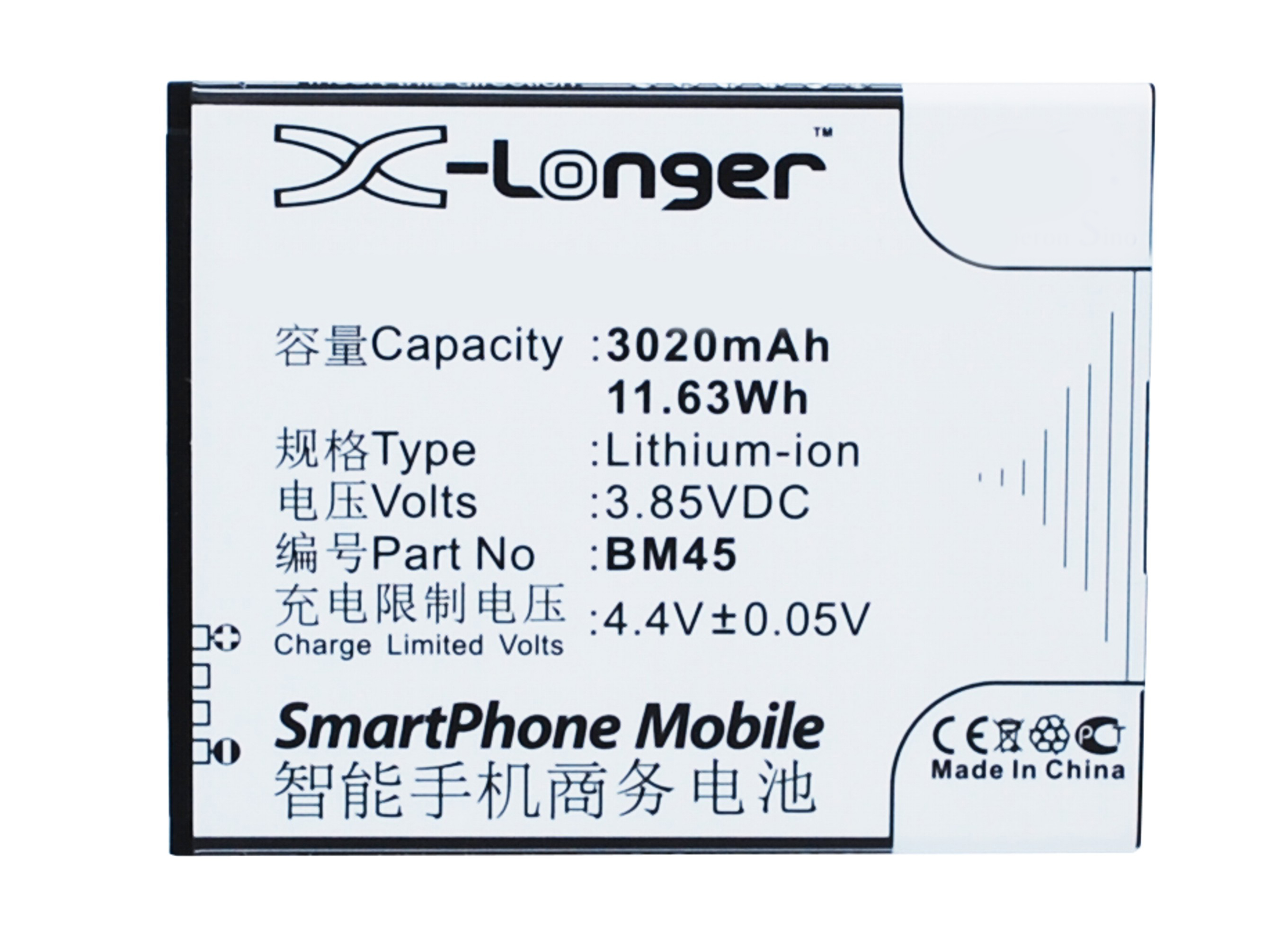 Synergy Digital Battery Compatible With Xiaomi BM45 Cellphone Battery - (Li-Ion, 3.85V, 3020 mAh / 11.63Wh)