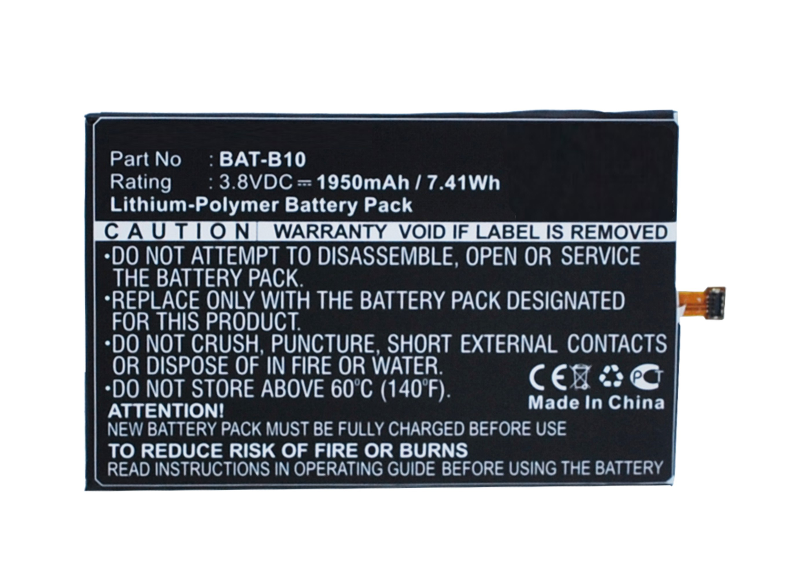 Synergy Digital Battery Compatible With Acer BAT-B10 Cellphone Battery - (Li-Pol, 3.8V, 1950 mAh / 7.41Wh)