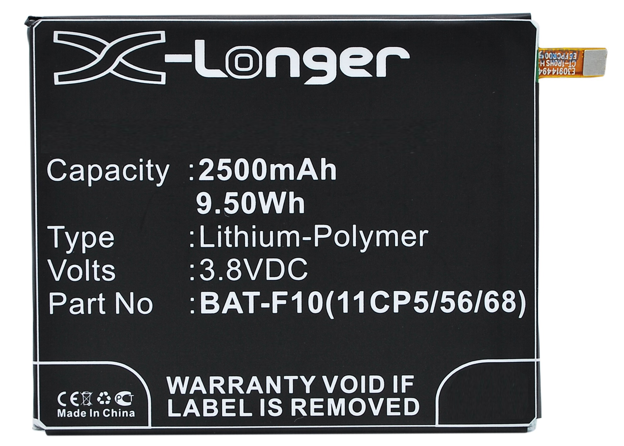 Synergy Digital Battery Compatible With Acer BAT-F10(11CP5/56/68) Cellphone Battery - (Li-Pol, 3.8V, 2500 mAh / 9.50Wh)