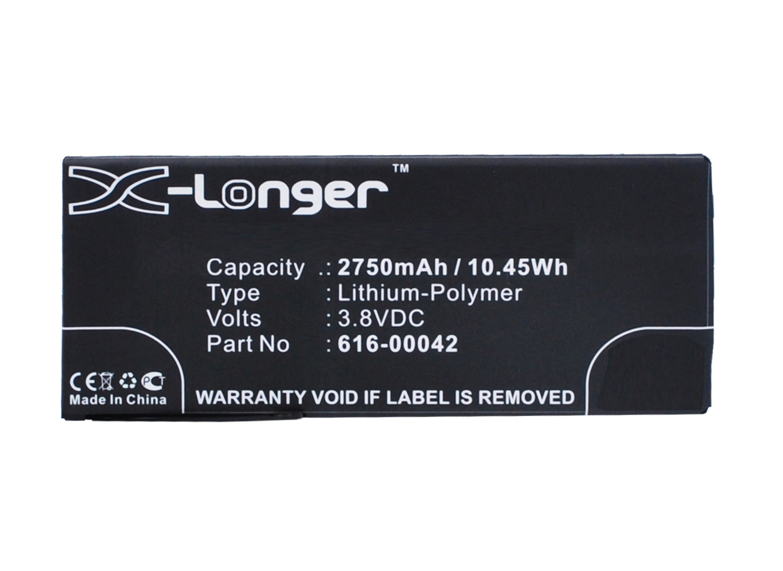 Synergy Digital Battery Compatible With Apple 616-00042 Cellphone Battery - (Li-Pol, 3.8V, 2750 mAh / 10.45Wh)