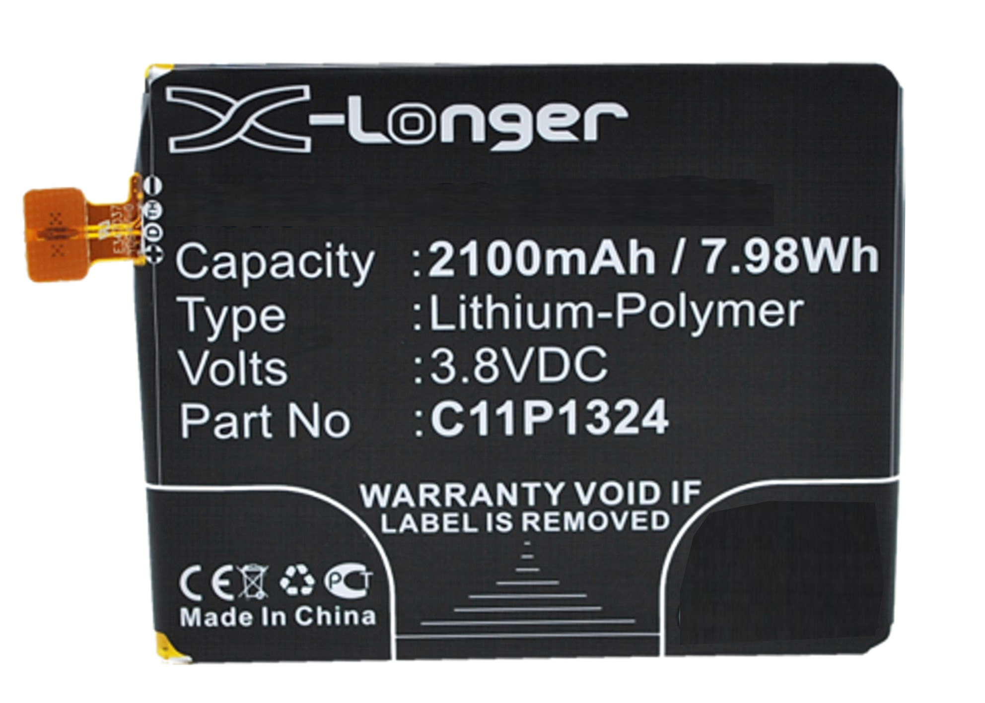 Synergy Digital Battery Compatible With Asus 0B200-00850000 Cellphone Battery - (Li-Pol, 3.8V, 2100 mAh / 7.98Wh)