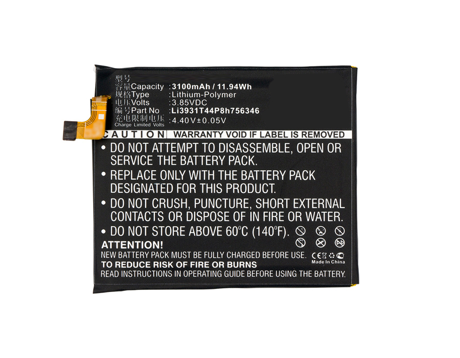 Synergy Digital Battery Compatible With AT&T Li3931T44P8h756346 Cellphone Battery - (Li-Pol, 3.85V, 3100 mAh / 11.94Wh)